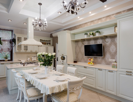 Бежевая кухня в Санкт-Петербурге