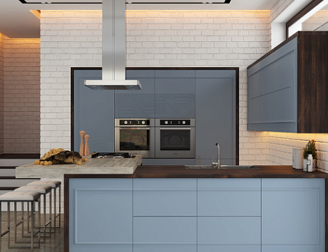 Оформление интерьера темной кухни