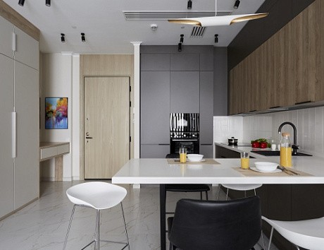 Коричневая кухня в Клину