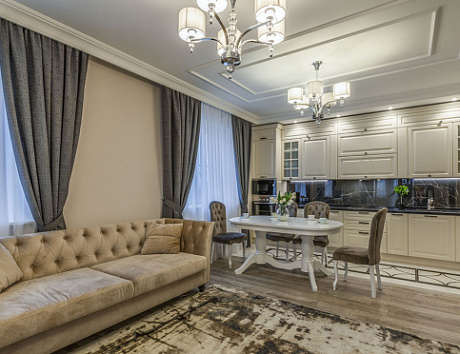 Бежевая кухня в Санкт-Петербурге