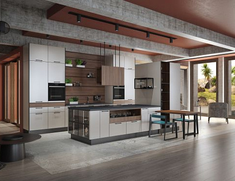 Кухня-гостиная в стиле лофт