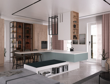 Кухня-столовая в частном доме. Классификация кухонь. Купить кухню углового дизайна или любой другой конфигурации с дальнейшим обустройством. 