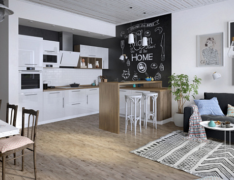 Светлая кухня в Екатеринбурге