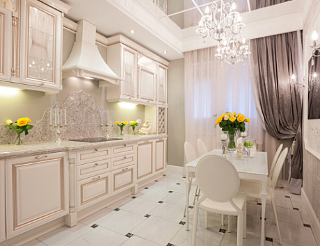 Бежевая кухня в Мурманске