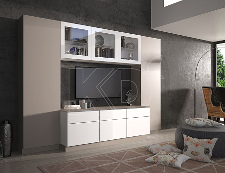 Бежевая гостиная мебель