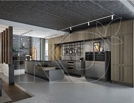 Черная кухня в стиле модерн