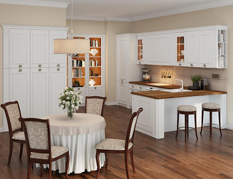 Светлая кухня в Санкт-Петербурге